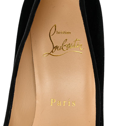 Christian Louboutin Velvet Madame Menule Bow 100 Pumps 37 Black 6 of 7