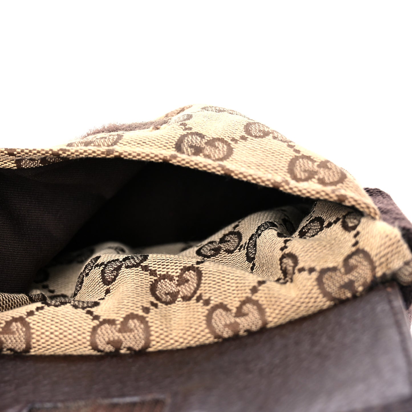 GG Monogram Double Pocket Belt Bag Dark Brown
