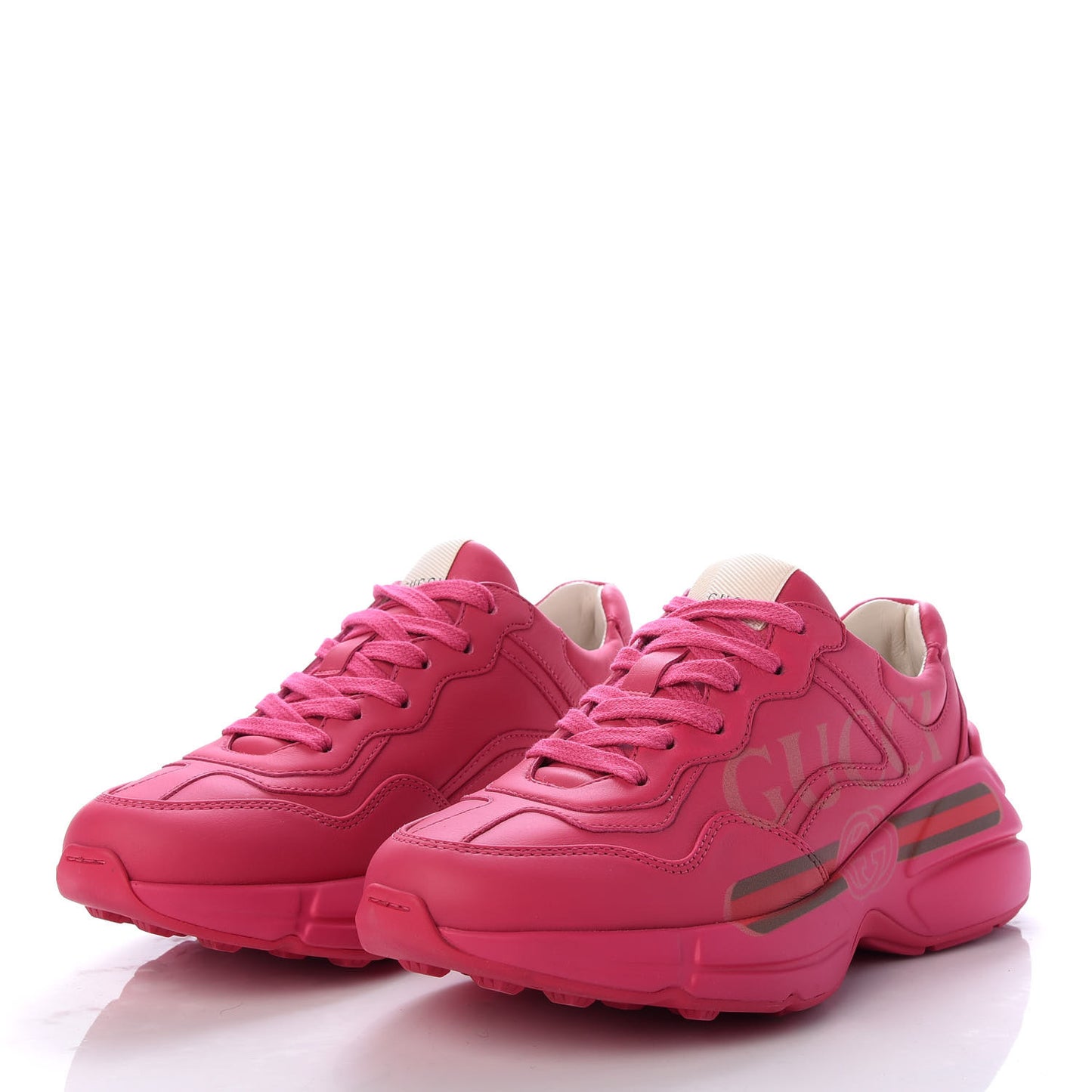 Calfskin Logo Womens Rhyton Sneakers 35 Box Pink