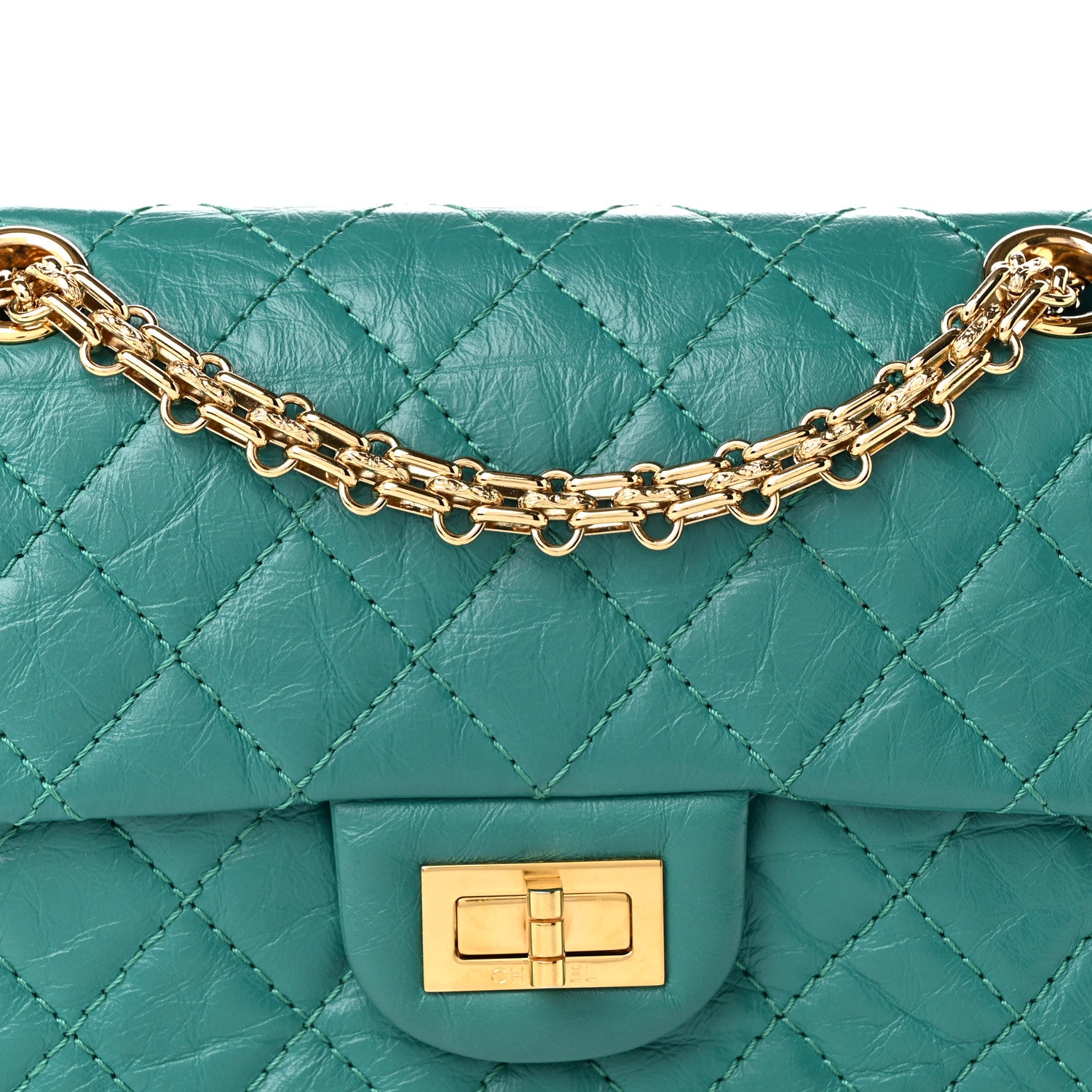 Chanel Aged Calfskin Quilted 2.55 Reissue Mini Flap Green 8 of 10
