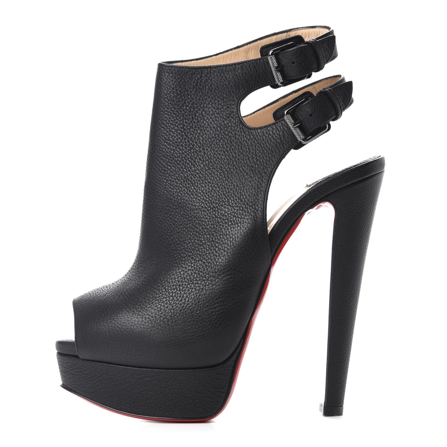 Calfskin Morphee Strapagada 150 Ankle Booties 37.5 Black