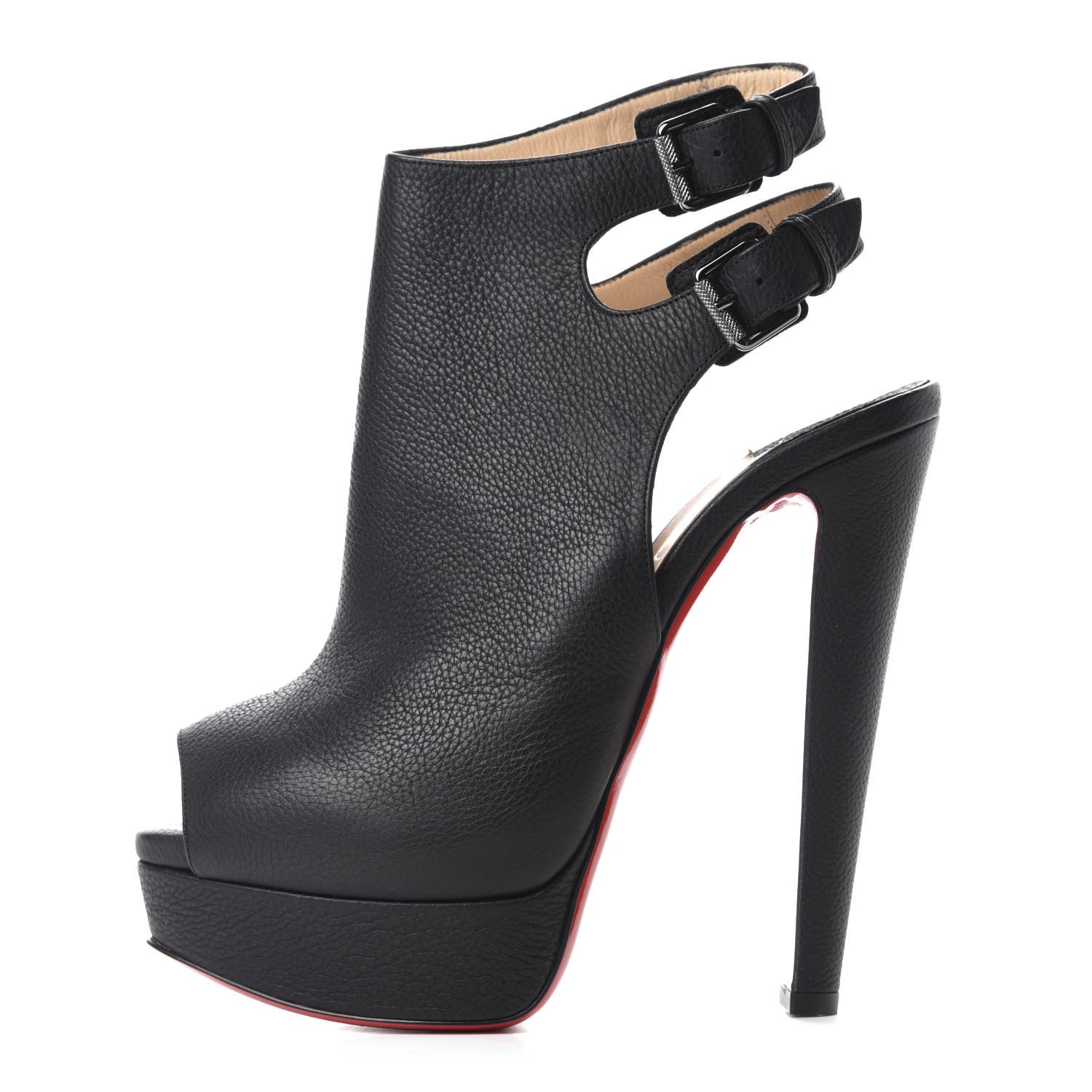 Christian Louboutin Calfskin Morphee Strapagada 150 Ankle Booties 37.5 Black 1 of 12