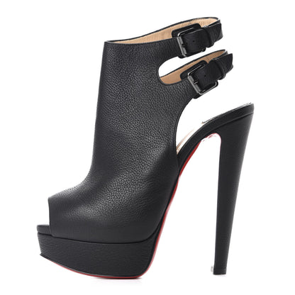 Christian Louboutin Calfskin Morphee Strapagada 150 Ankle Booties 37.5 Black 1 of 12