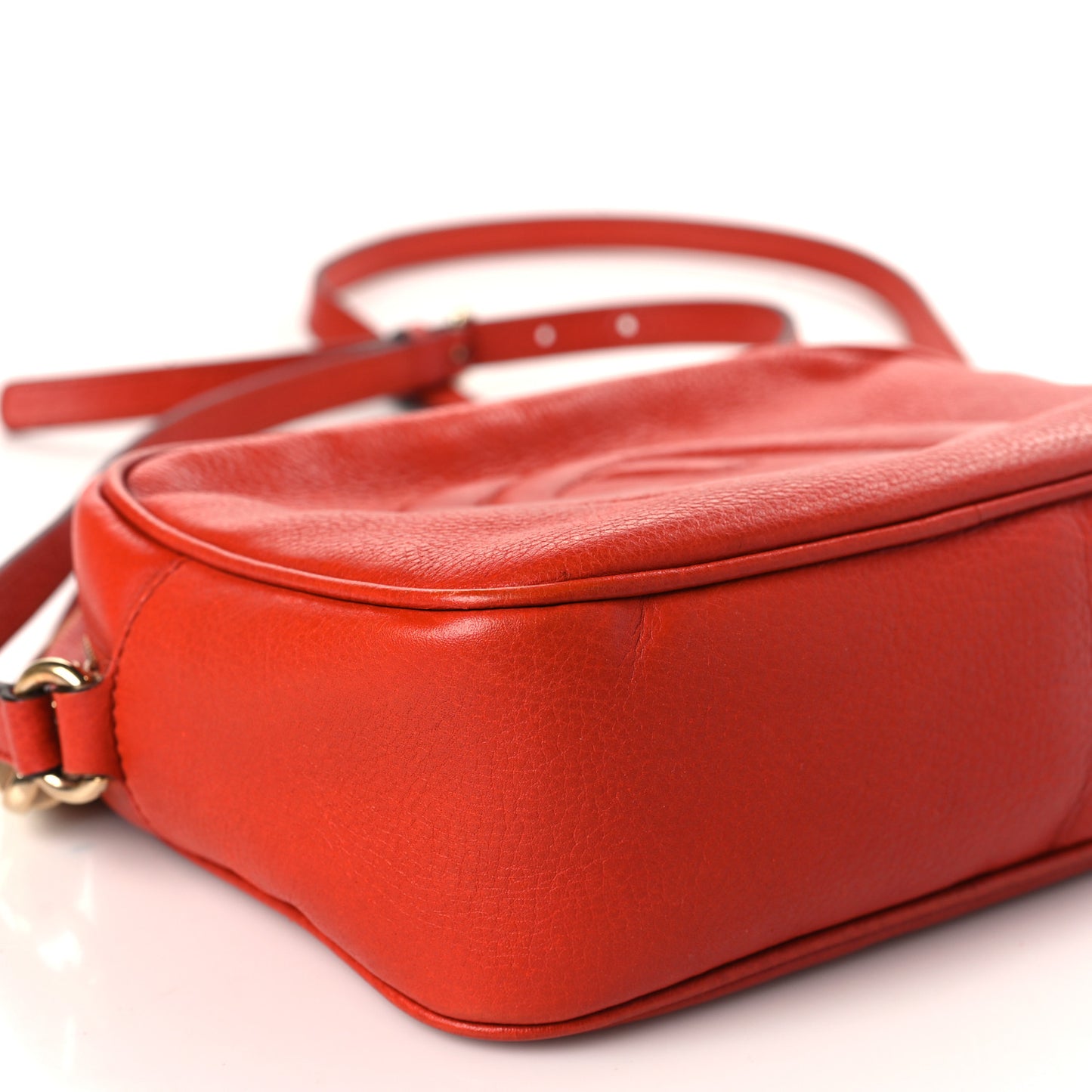 Pebbled Calfskin Small Soho Disco Bag Sun Orange