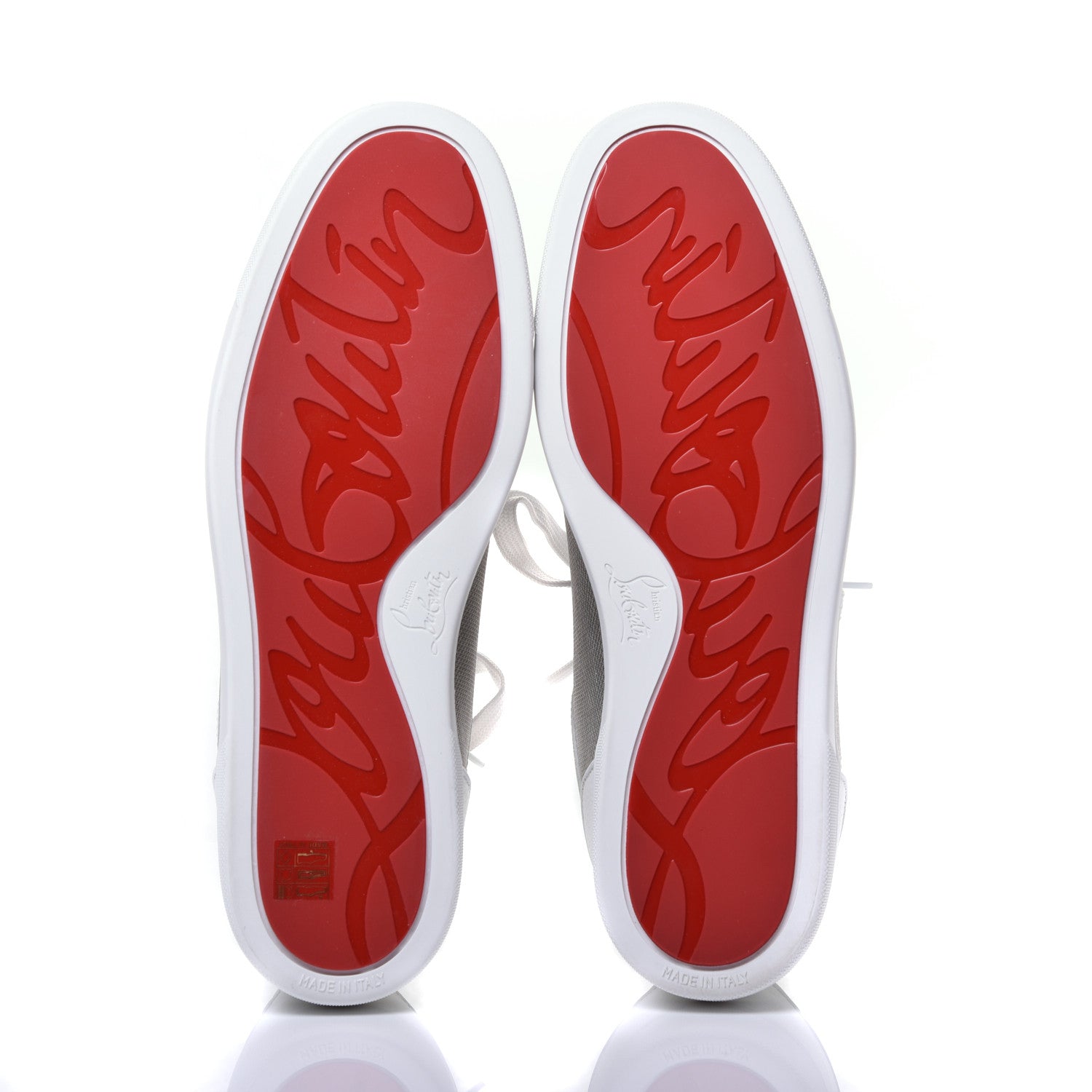 Christian Louboutin Calfskin Mens Rantulow Orlato Flat Sneakers 44 White Grey 5 of 9