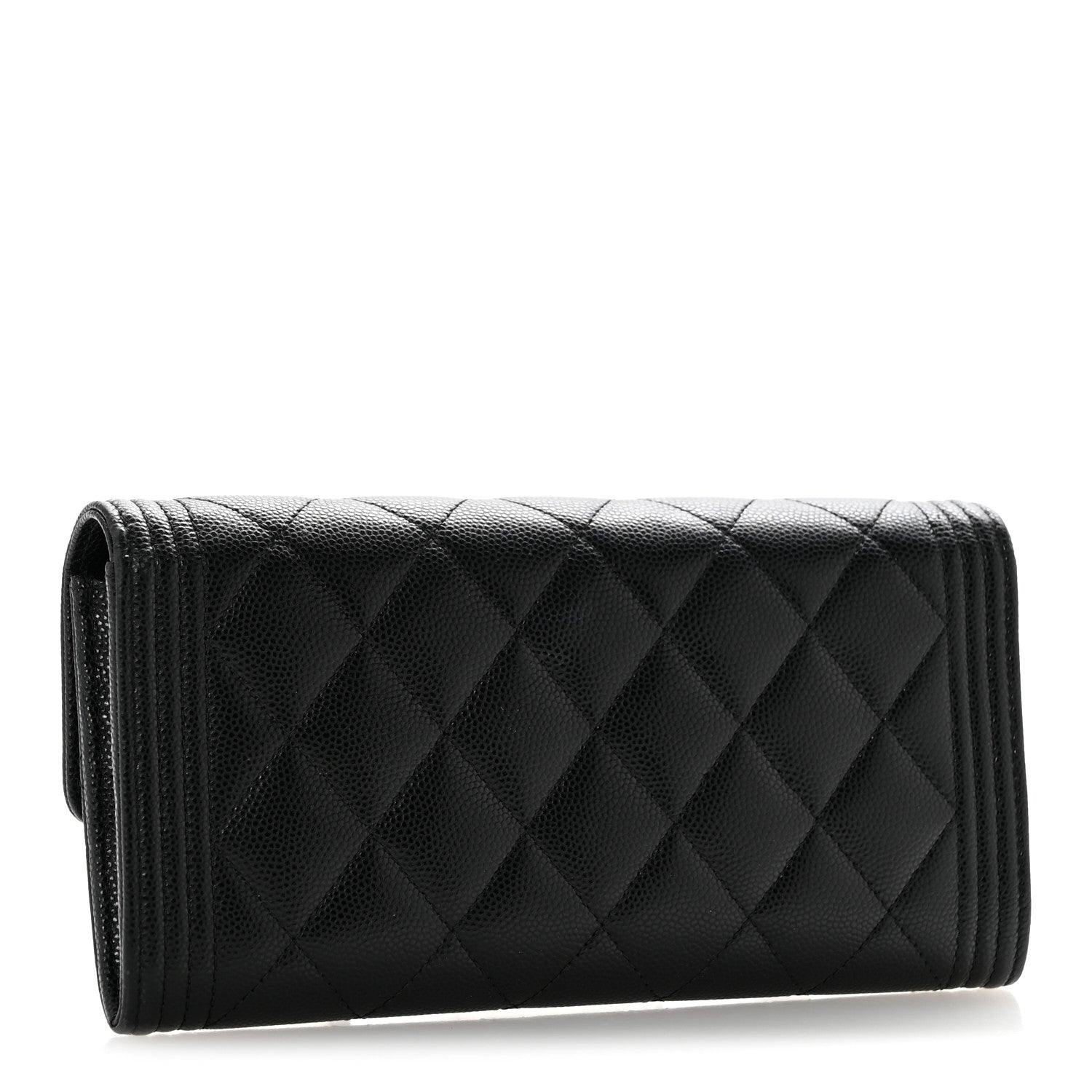 Chanel Caviar Quilted Large Boy Gusset Flap Wallet Black 3 of 12