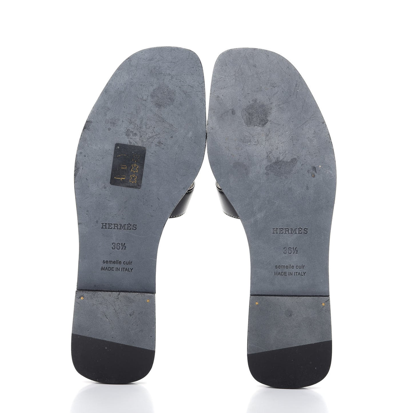 Box Calfskin Oran Sandals 36.5 Black