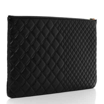 Chanel Lambskin Bi Quilted Large Cosmetic Case Black 3 of 7