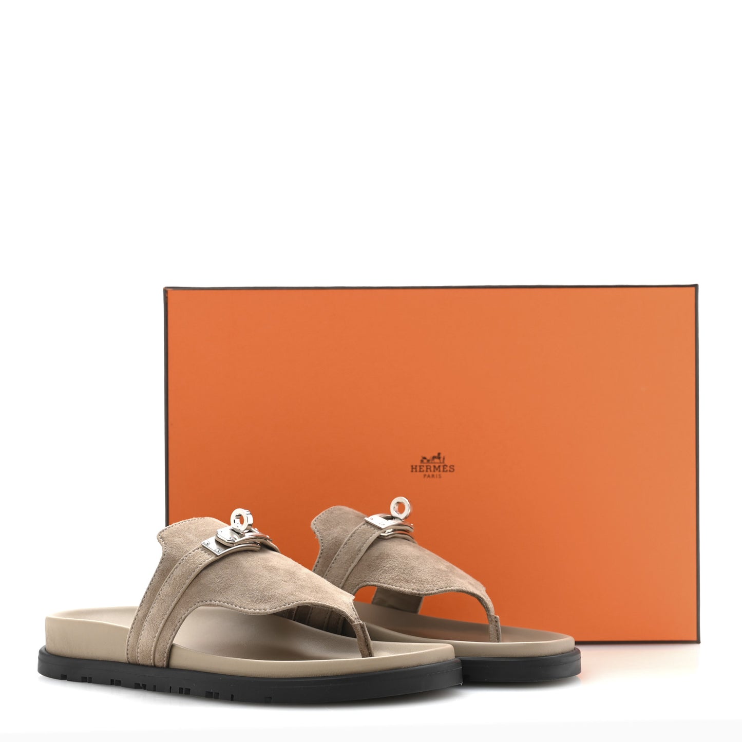 Suede Goatskin Womens Empire Sandals 35 Beige Sable