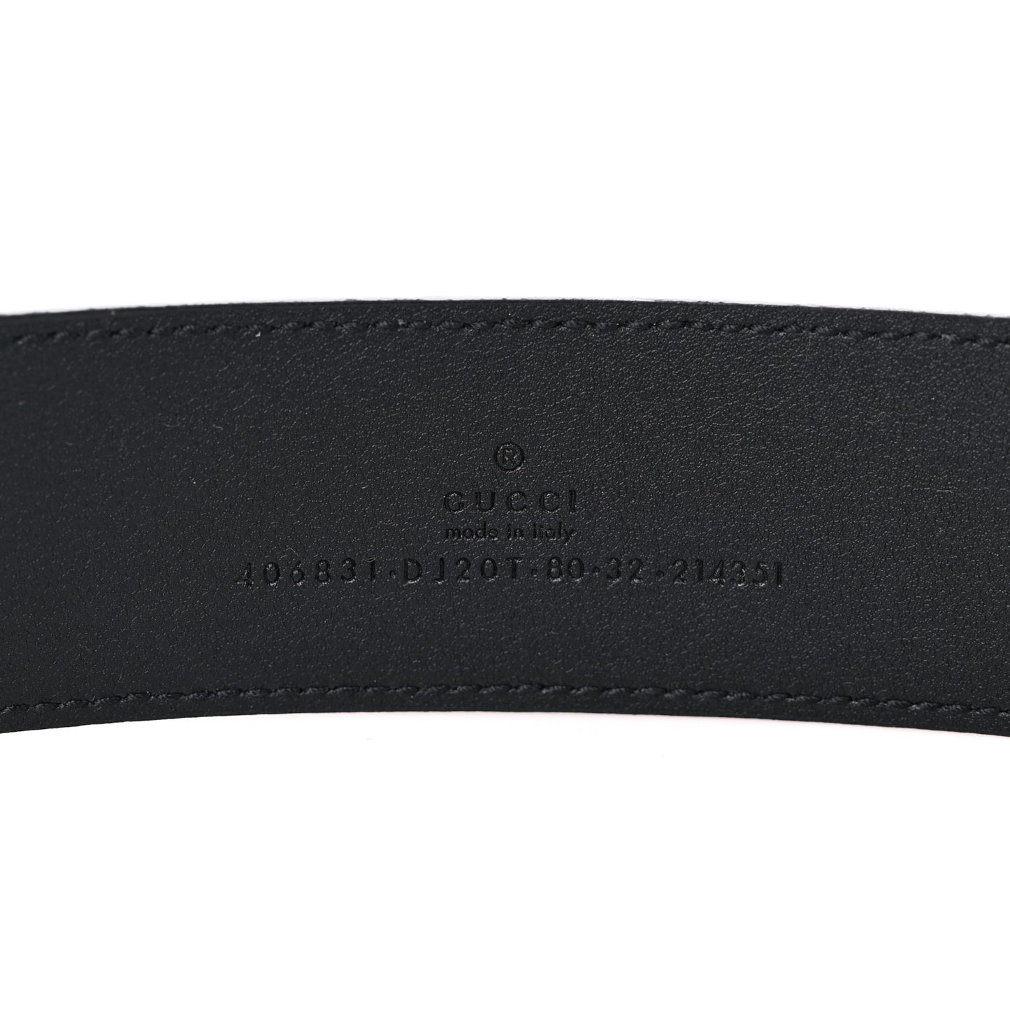 Textured Dollar Calfskin Double G 40mm Belt 80 32 Black
