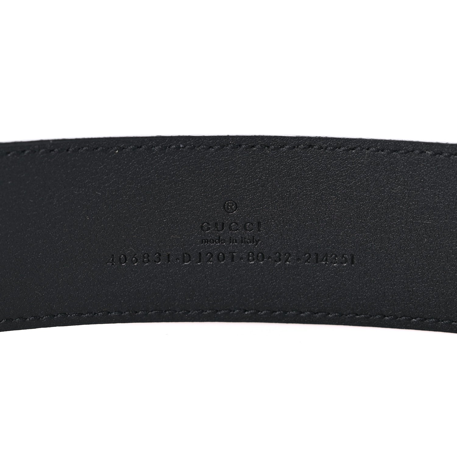 Gucci Textured Dollar Calfskin Double G 40mm Belt 80 32 Black 3 of 4