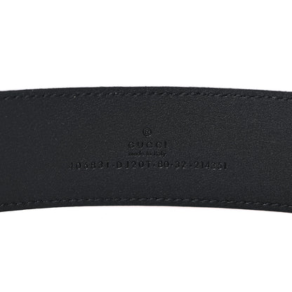Gucci Textured Dollar Calfskin Double G 40mm Belt 80 32 Black 3 of 4