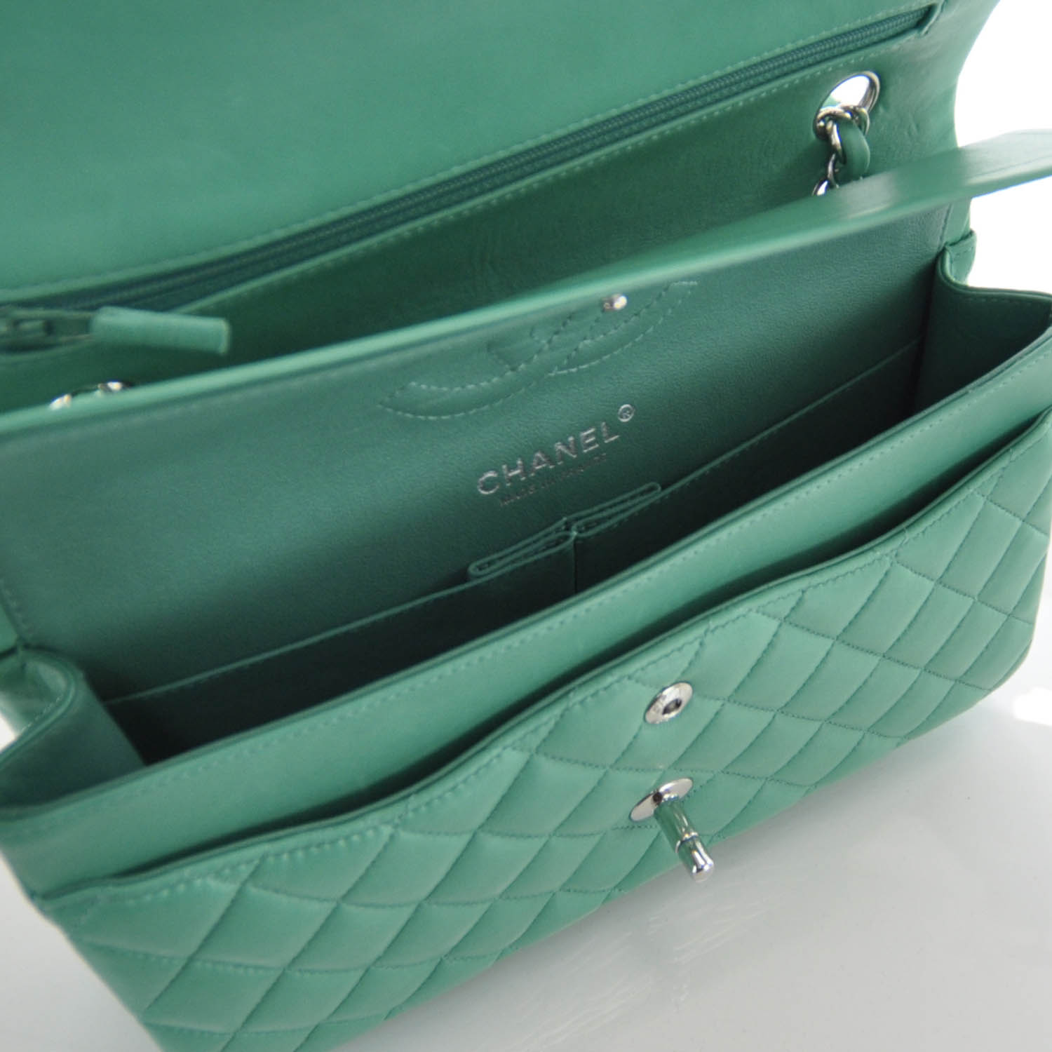 Chanel Lambskin Medium Double Flap Menthe Green 6 of 10