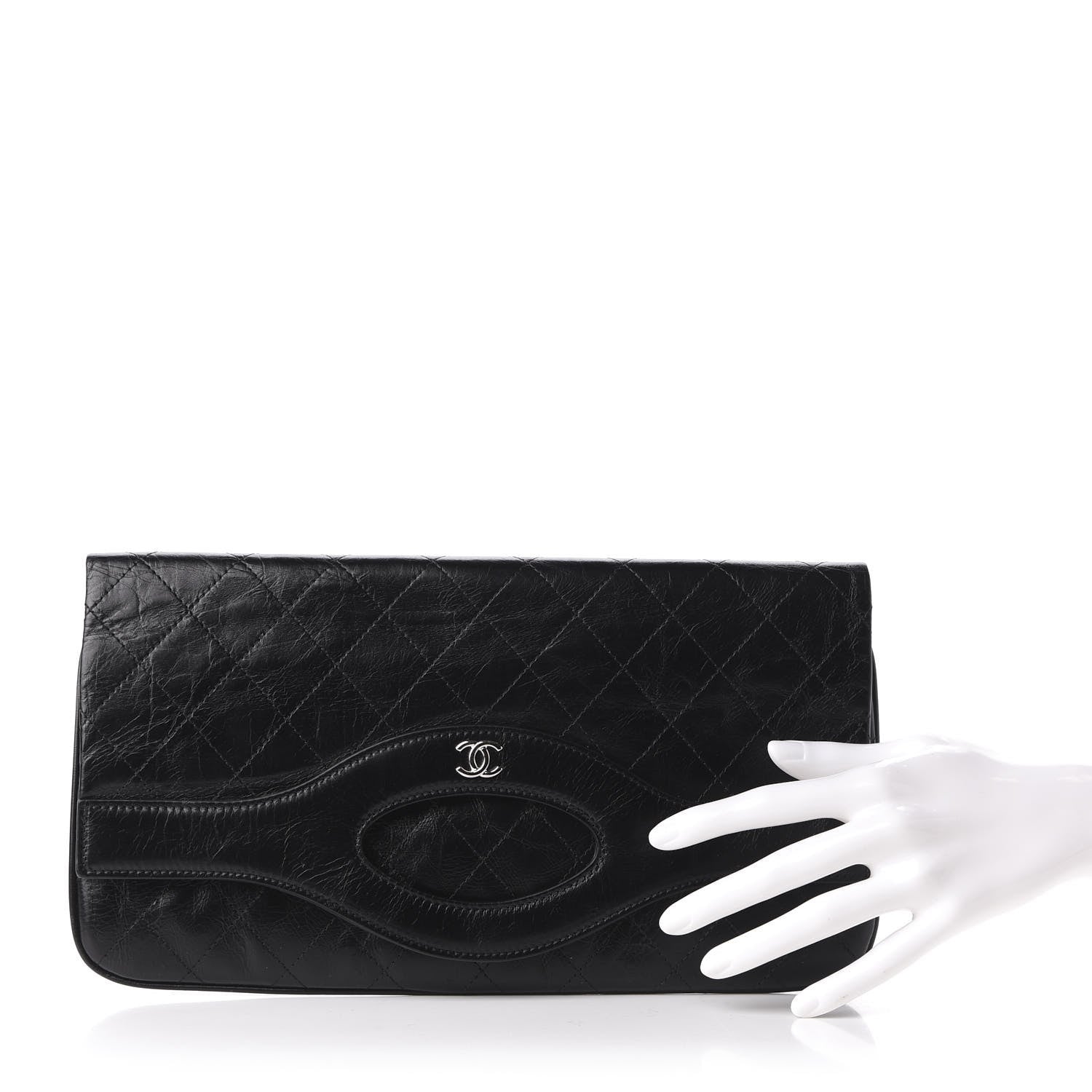 Chanel Shiny Crumpled Calfskin Small 31 Pouch Black 2 of 10