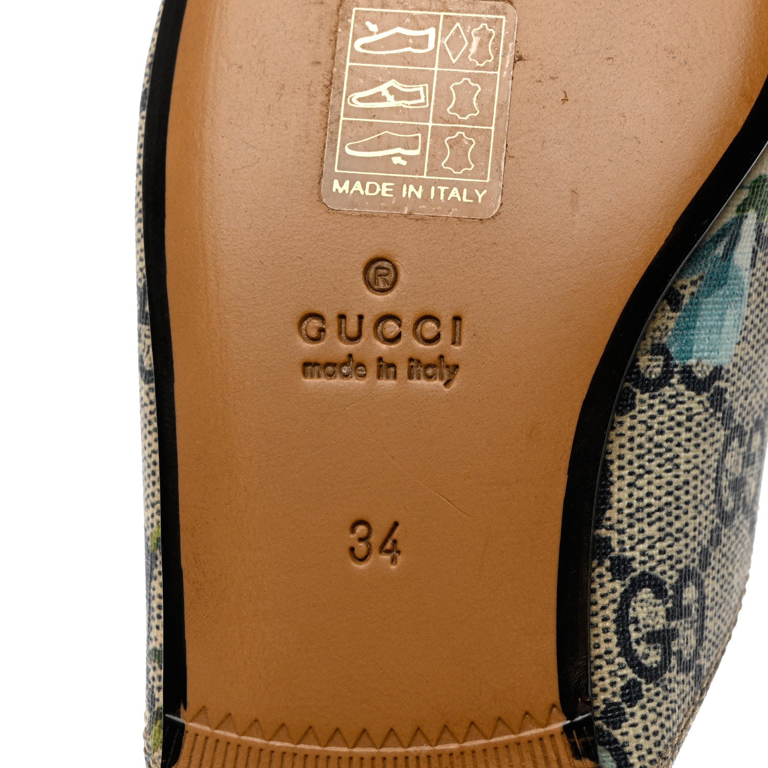 Gucci GG Supreme Monogram Blooms Womens Princetown Slippers 34 Beige Blue Navy Hibiscus Red 8 of 11