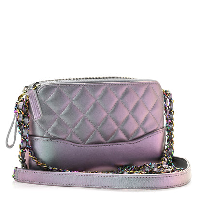 Chanel Iridescent Lambskin Calfskin Quilted Small Gabrielle Clutch With Chain Light Purple 3 of 11