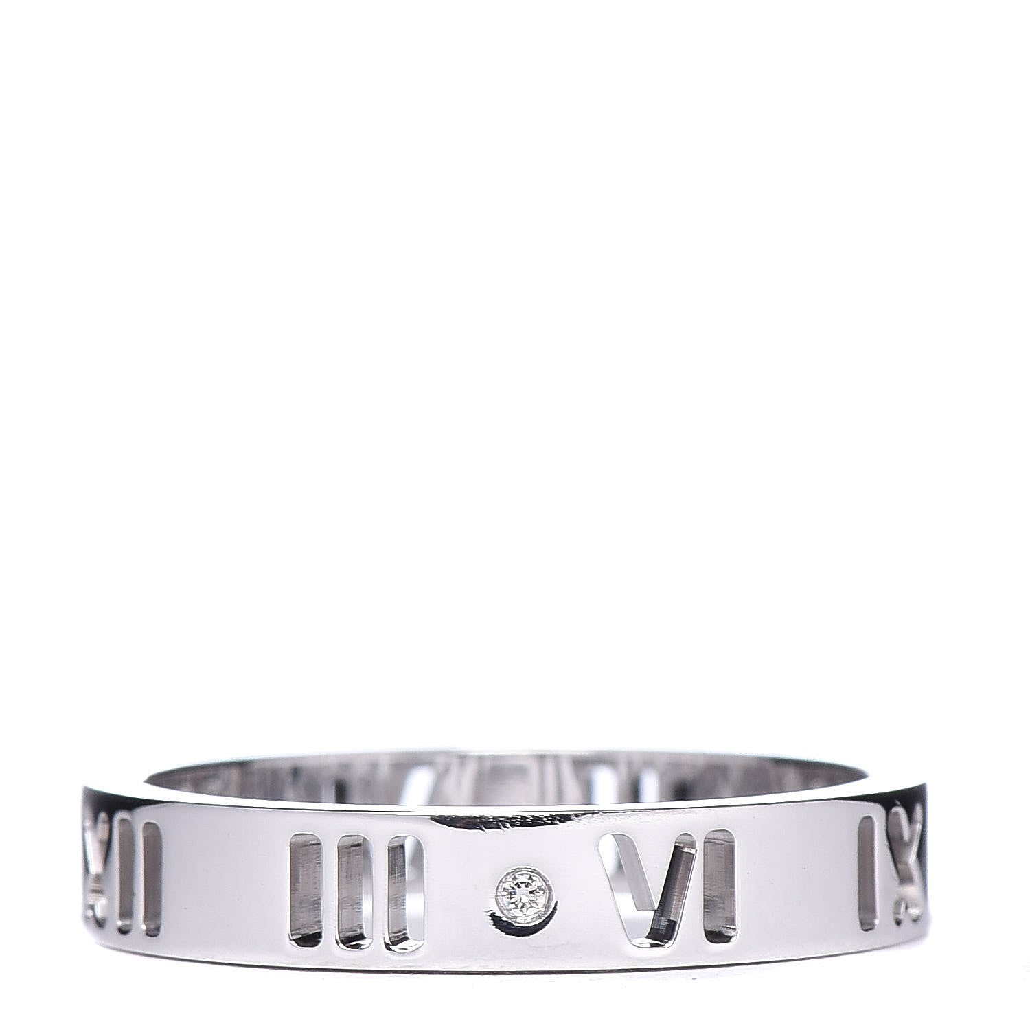 Tiffany 18K White Gold Diamond Atlas Pierced Ring 51 5.75 3 of 5