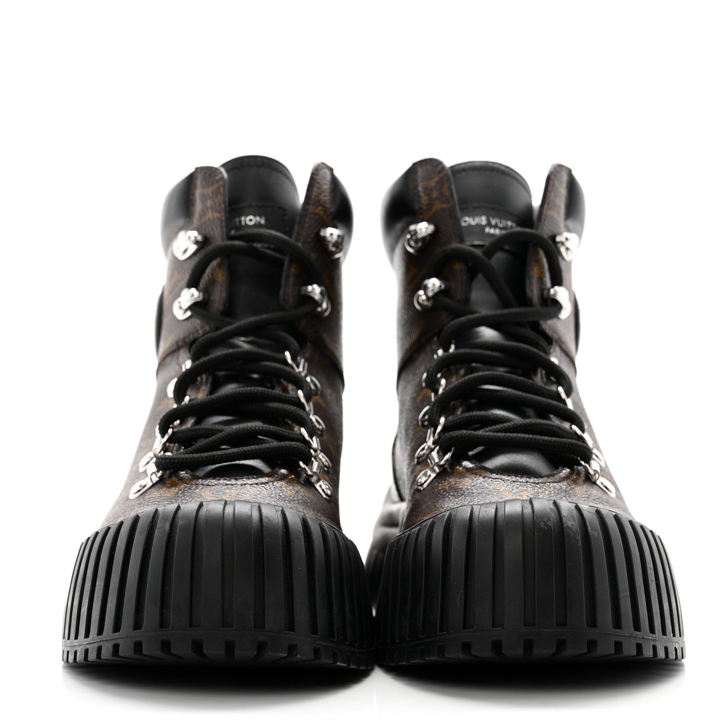 Calfskin Patent Monogram Ruby Flat Ranger Boots 39 Black