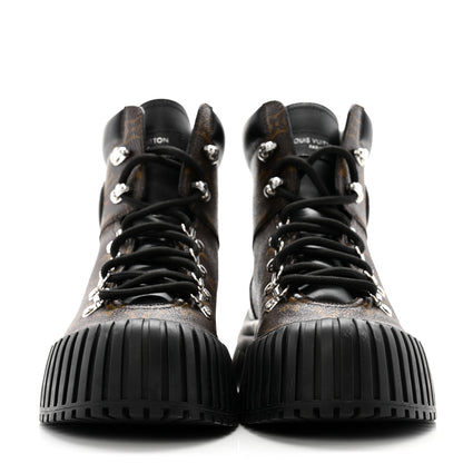 Louis Vuitton Calfskin Patent Monogram Ruby Flat Ranger Boots 39 Black 2 of 12