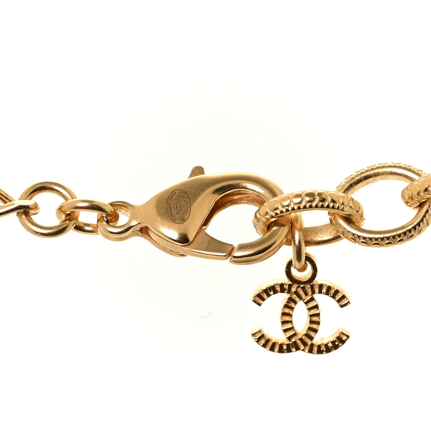 Crystal Pearl Perfume Bottle CC Necklace Black Gold