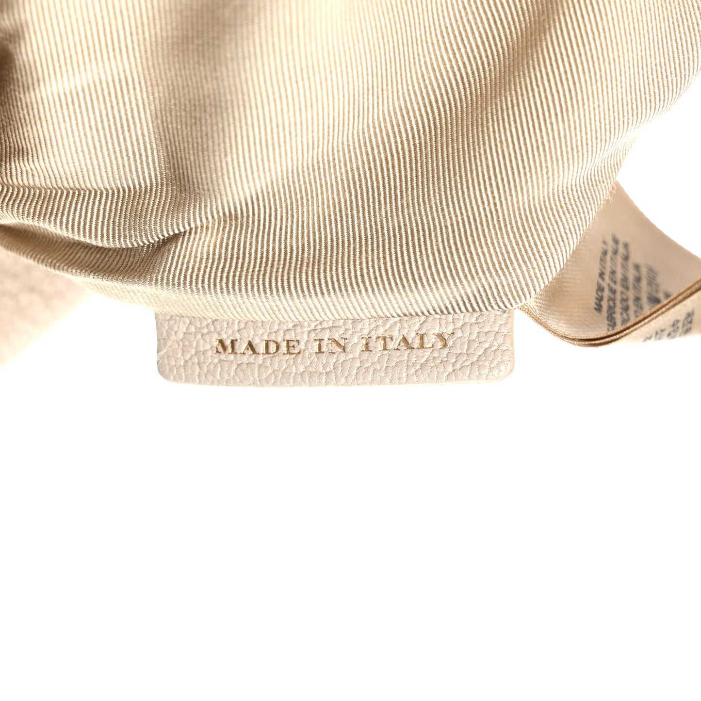 Grained Calfskin Pin Clutch Beige