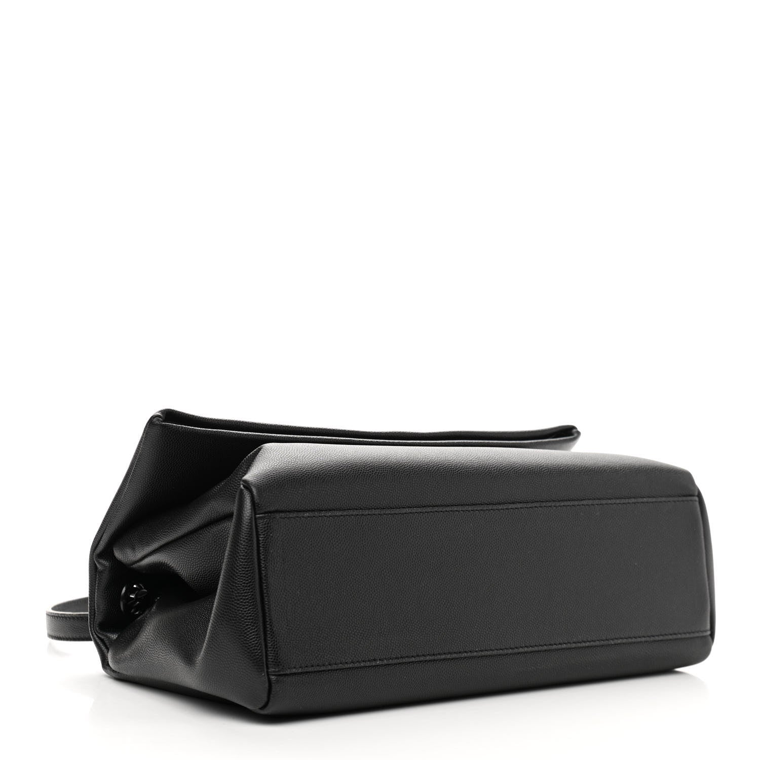 Saint Laurent Grain De Poudre Medium West Hollywood Monogram Fold-Over Black 4 of 11