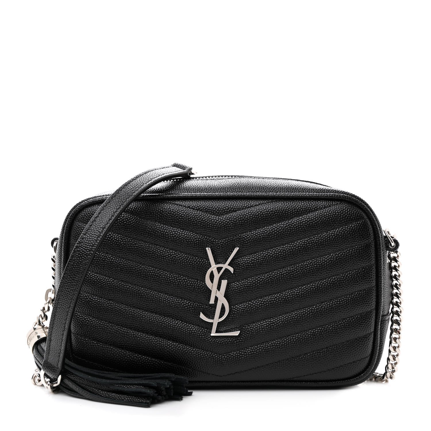 Saint Laurent Grain De Poudre Matelasse Monogram Mini Lou Camera Bag Black 1 of 11