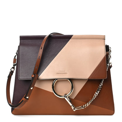 Chloe Smooth Calfskin Patchwork Medium Faye Shoulder Bag Light Tan 1 of 9