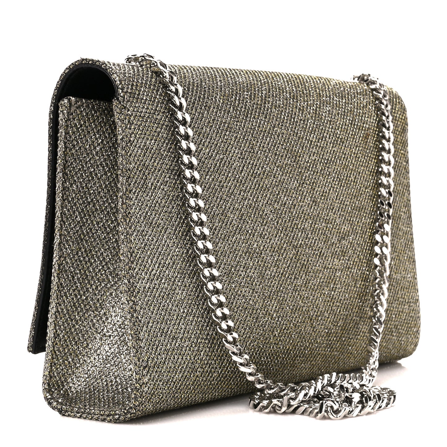Metallic Canvas Woven Medium Classic Monogram Kate Satchel Silver