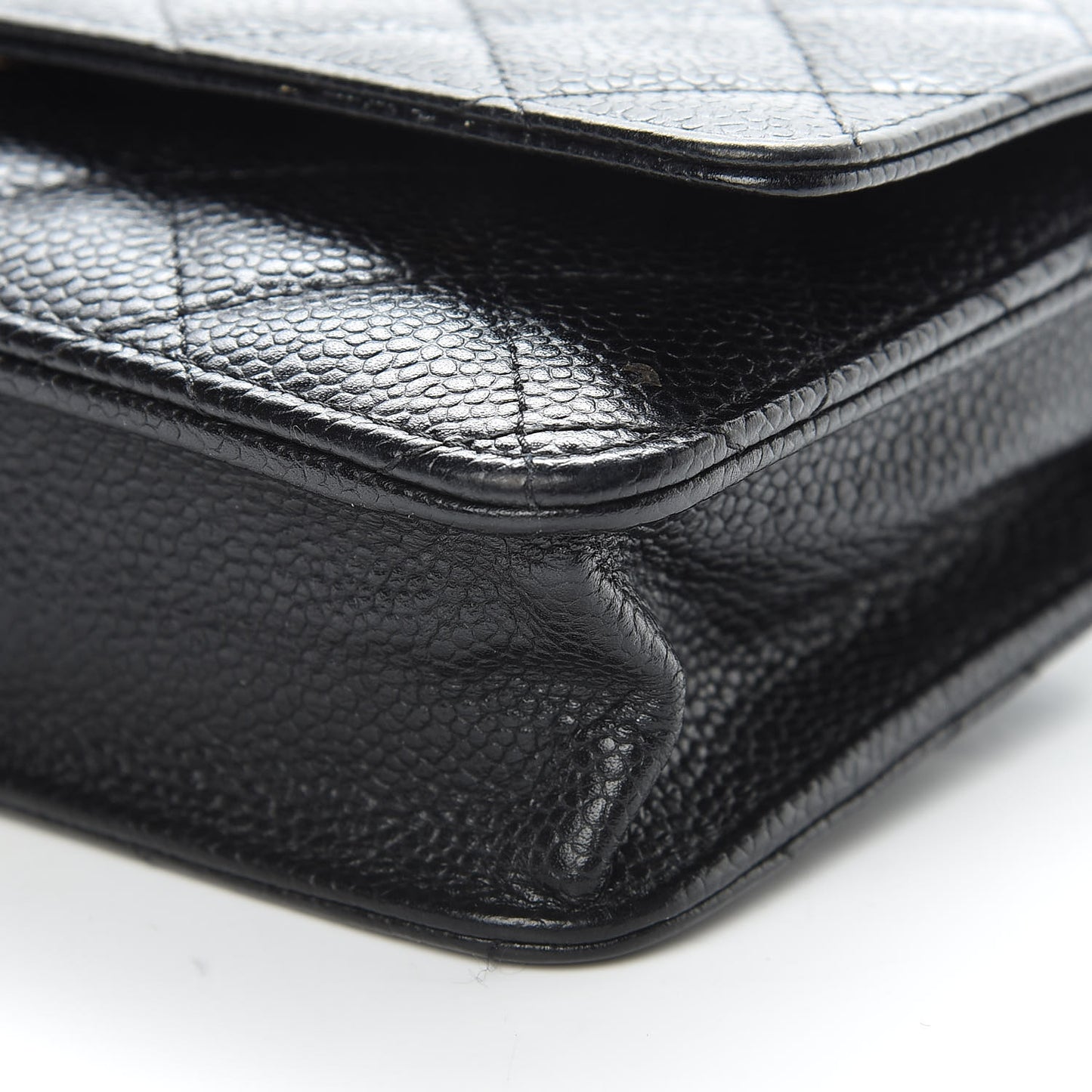 Caviar Quilted Wallet On Chain WOC Black