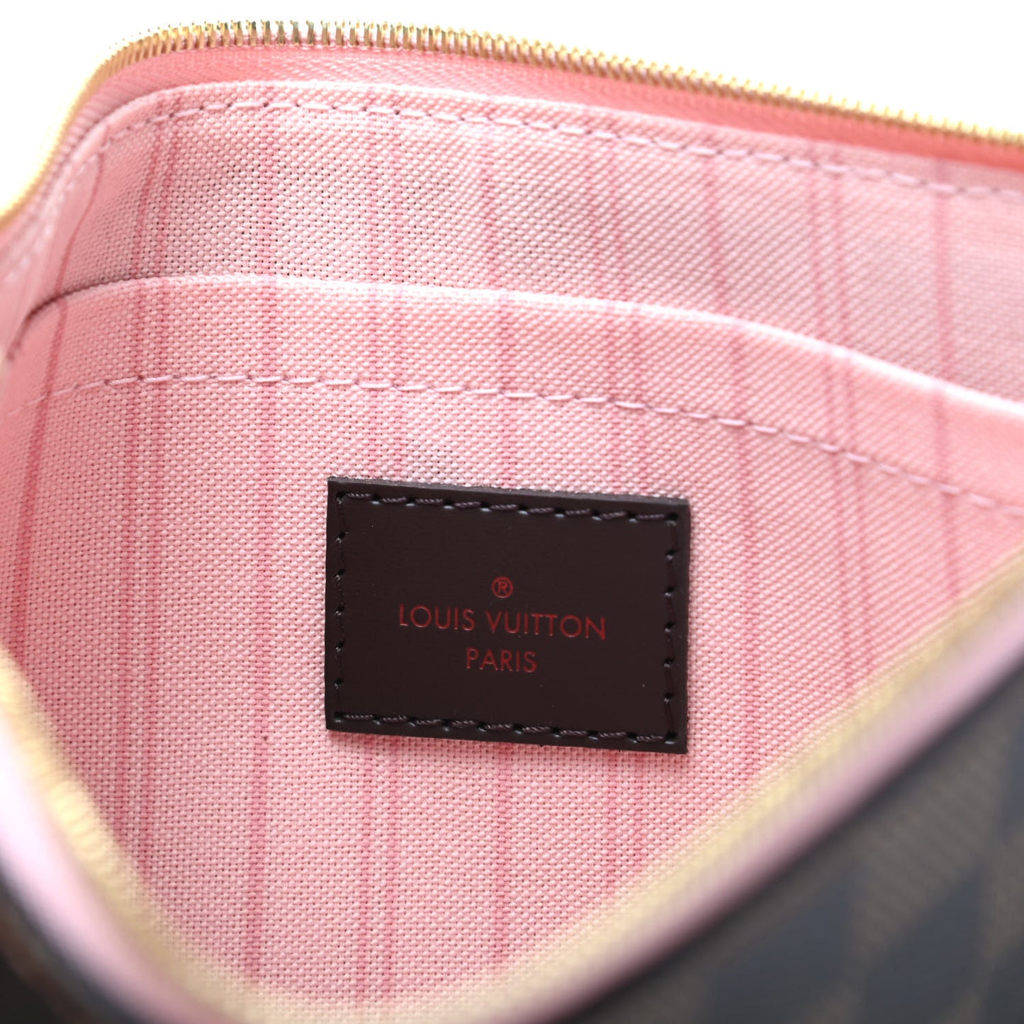 Damier Ebene Neverfull MM GM Pochette Rose Ballerine