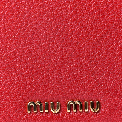 Miu Miu Goatskin Madras Phone Pouch With Chain Fuoco 5 of 5