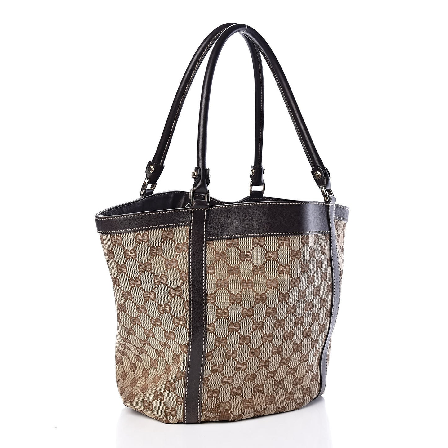 Monogram Medium D Gold Tote Bag Brown