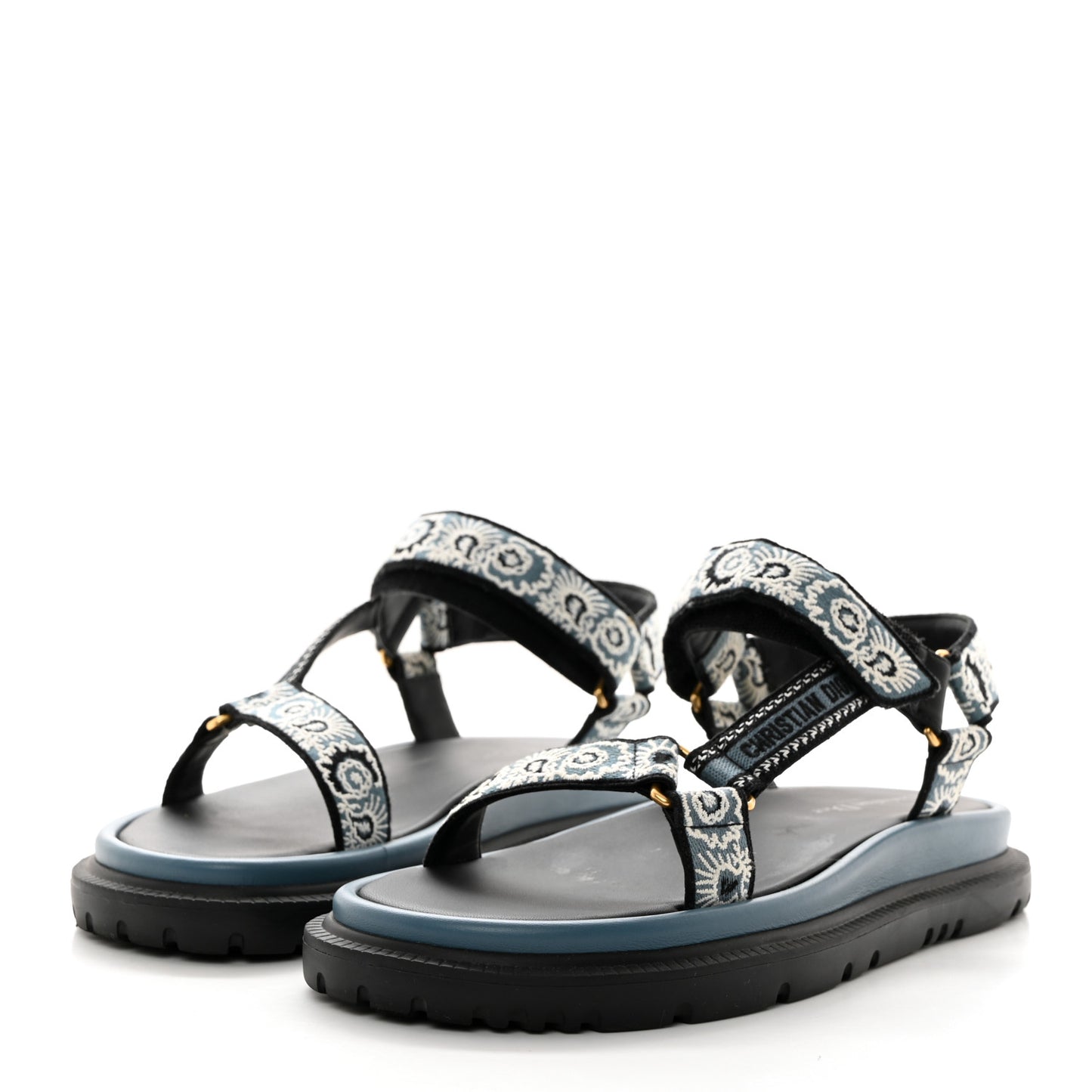 Canvas Embroidered Bandana 10mm D-Wave Sandals 40.5 Deep Blue