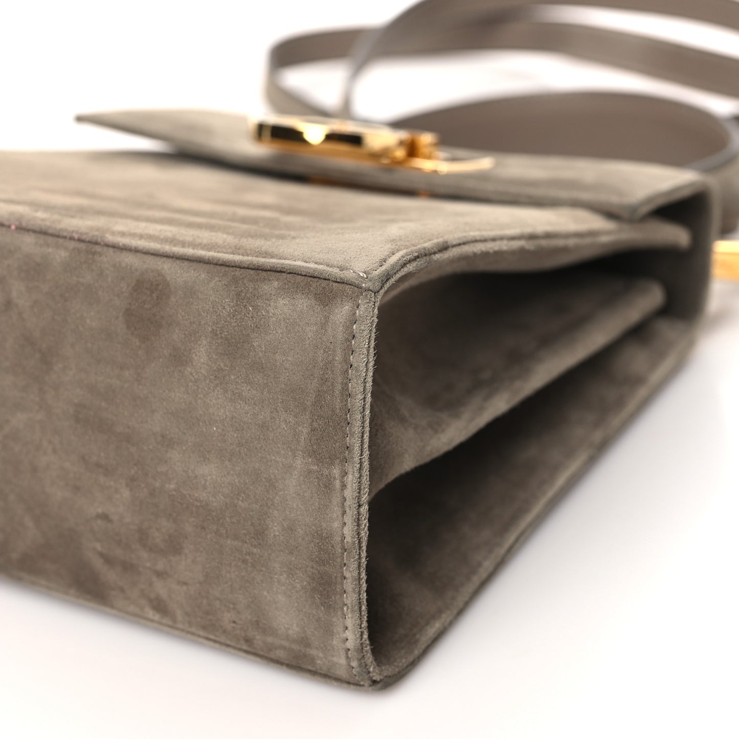 Suede Gancini 2-Way Top Handle Bag Taupe