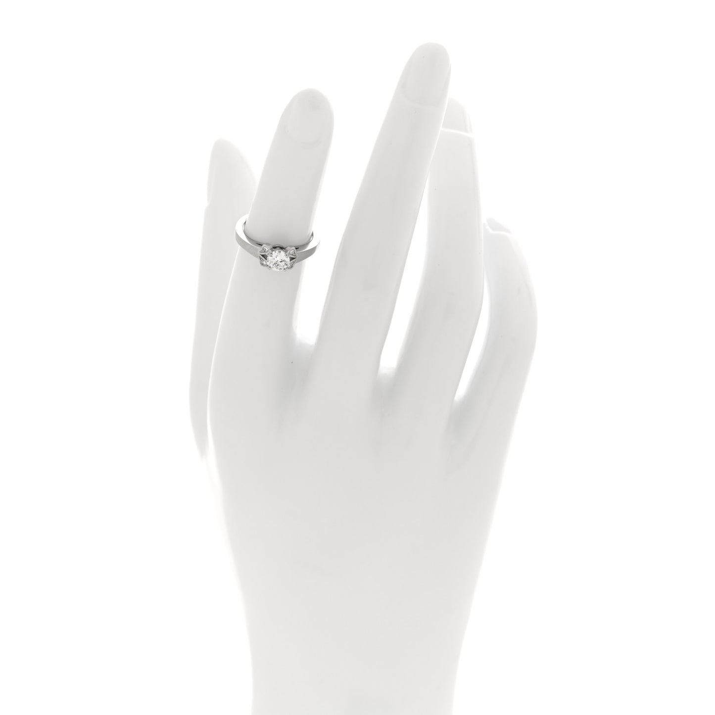 Platinum Diamond .40ct Ballerine Solitaire Engagement Ring 46 3.75