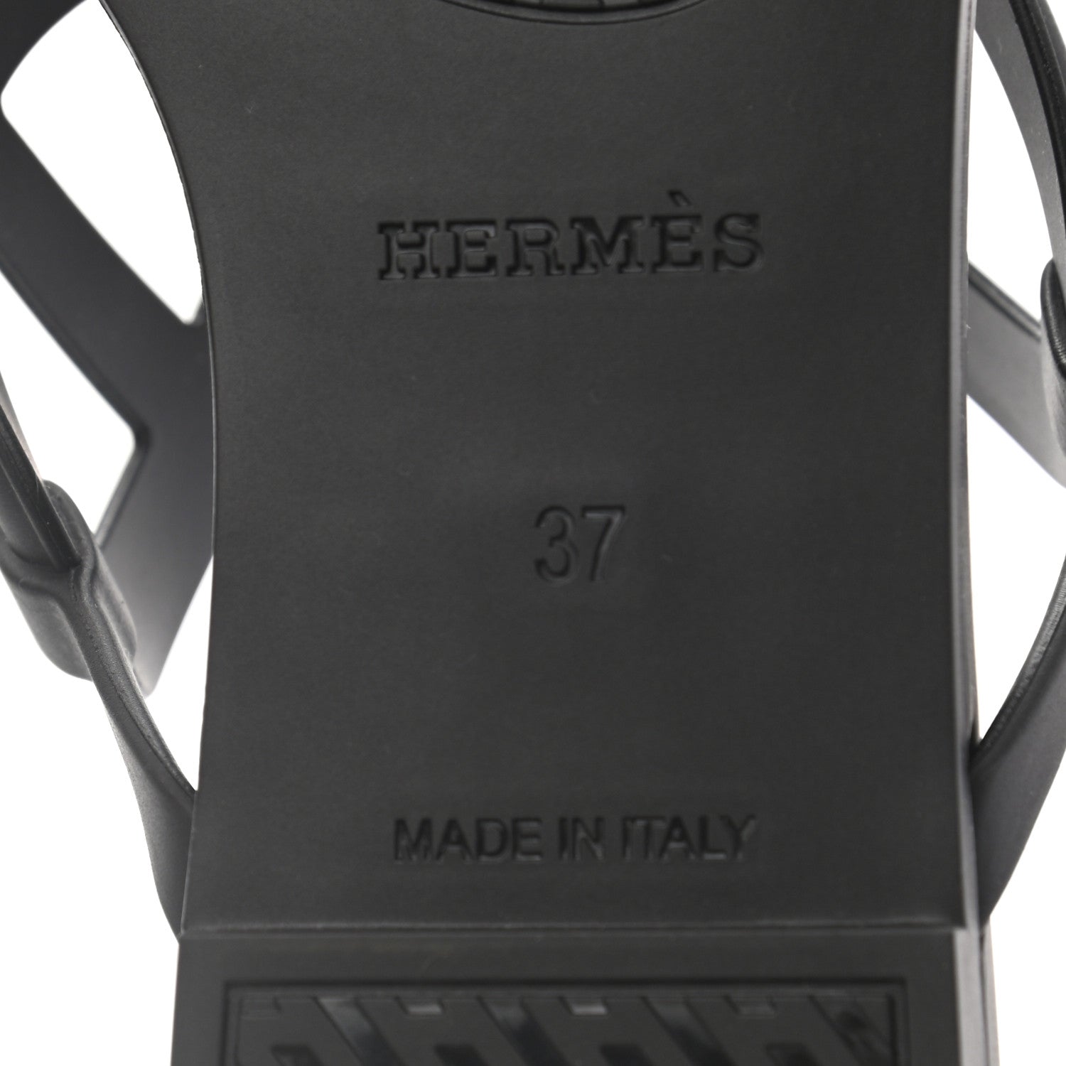 Hermes Rubber Womens Egerie Sandals 37 Black 6 of 8