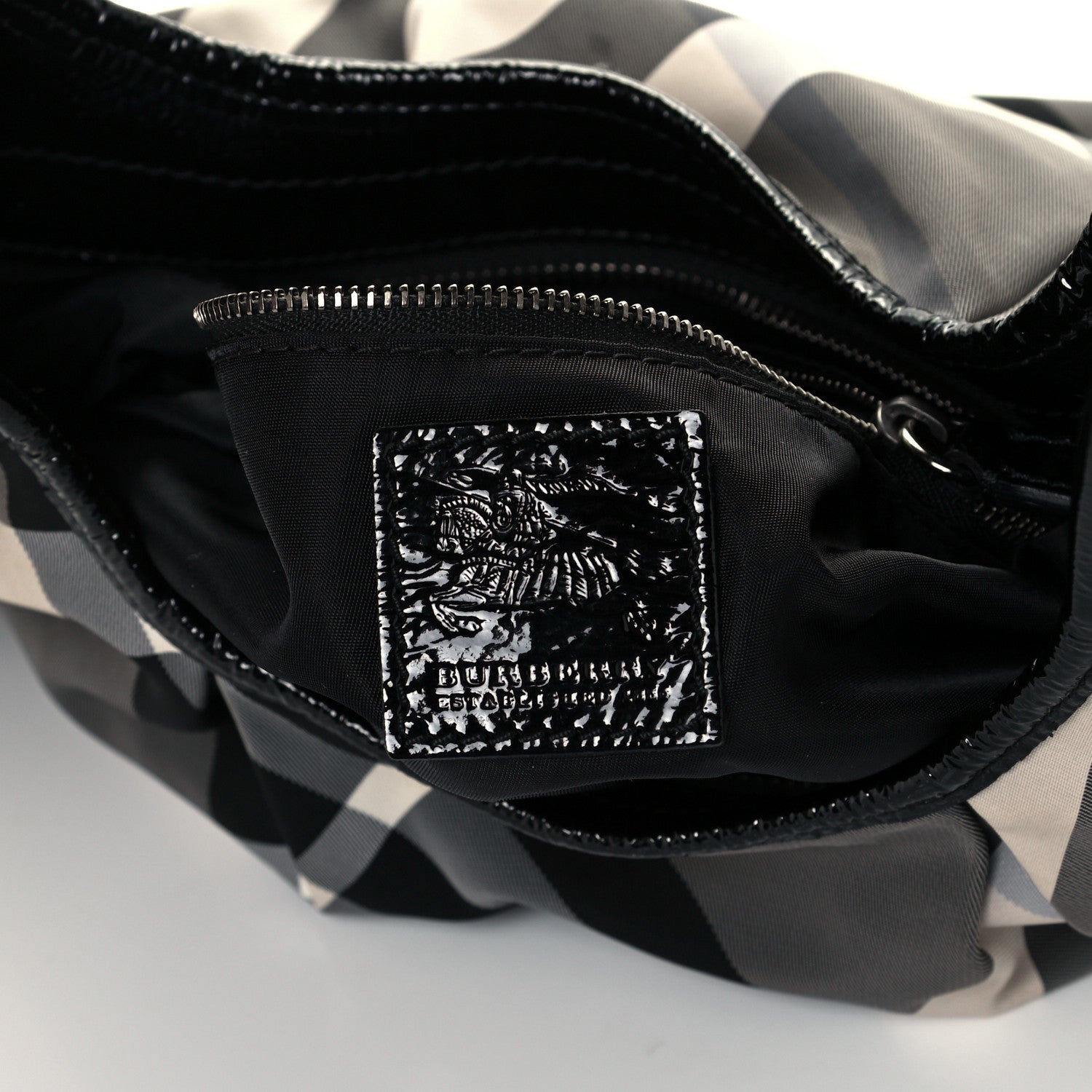 Burberry Beat Check Small Brooklyn Hobo Black 6 of 11