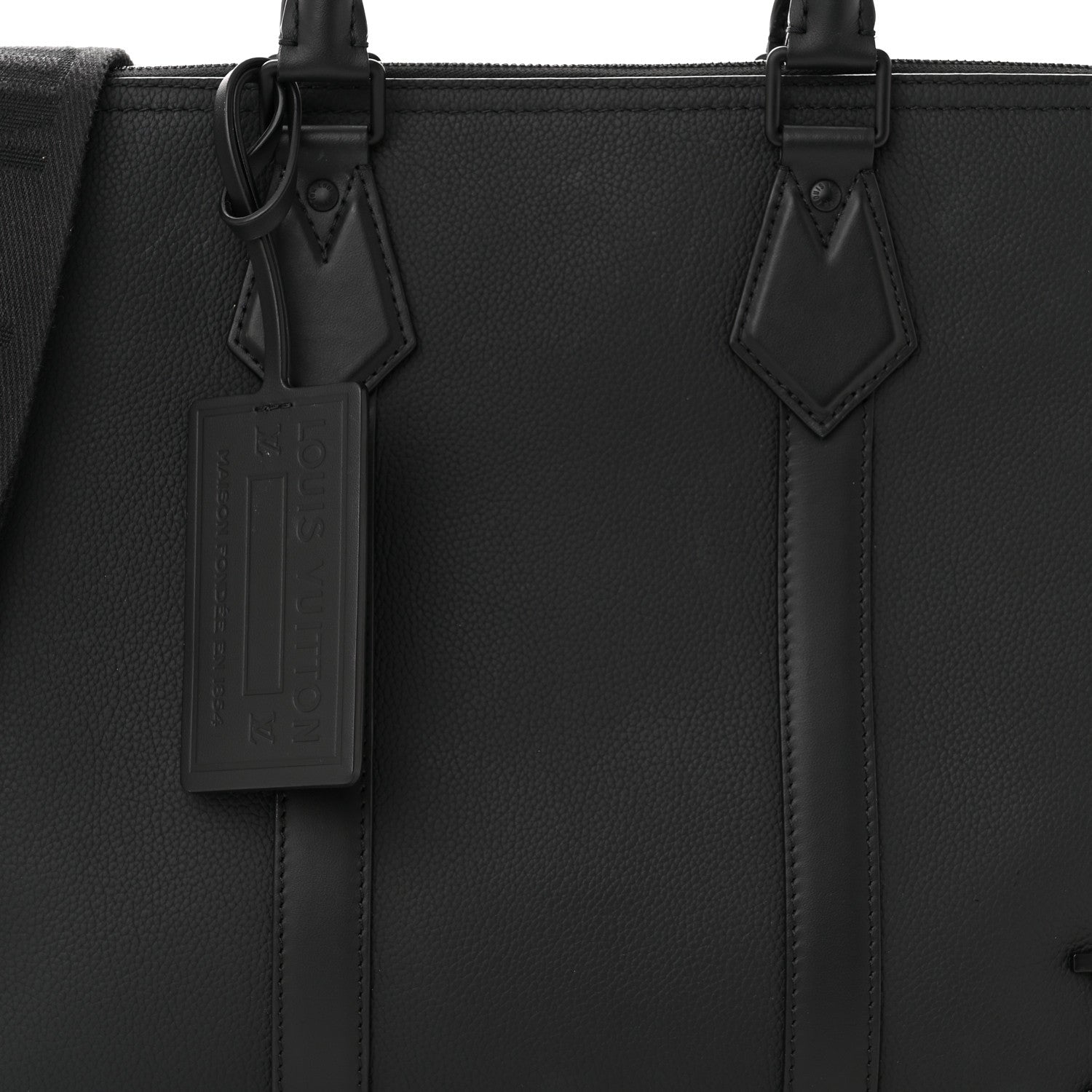 Louis Vuitton Calfskin Aerogram Takeoff Briefcase Black 7 of 12