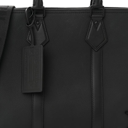 Louis Vuitton Calfskin Aerogram Takeoff Briefcase Black 7 of 12