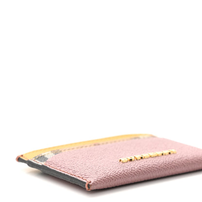 Burberry Soft Grain Calfskin Haymarket Check Izzy Card Case Dusty Pink 8 of 9