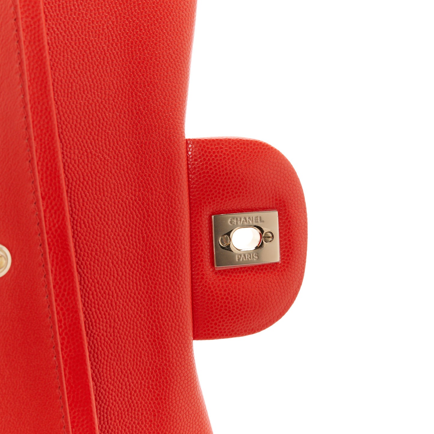 Caviar Quilted Jumbo Double Flap Red