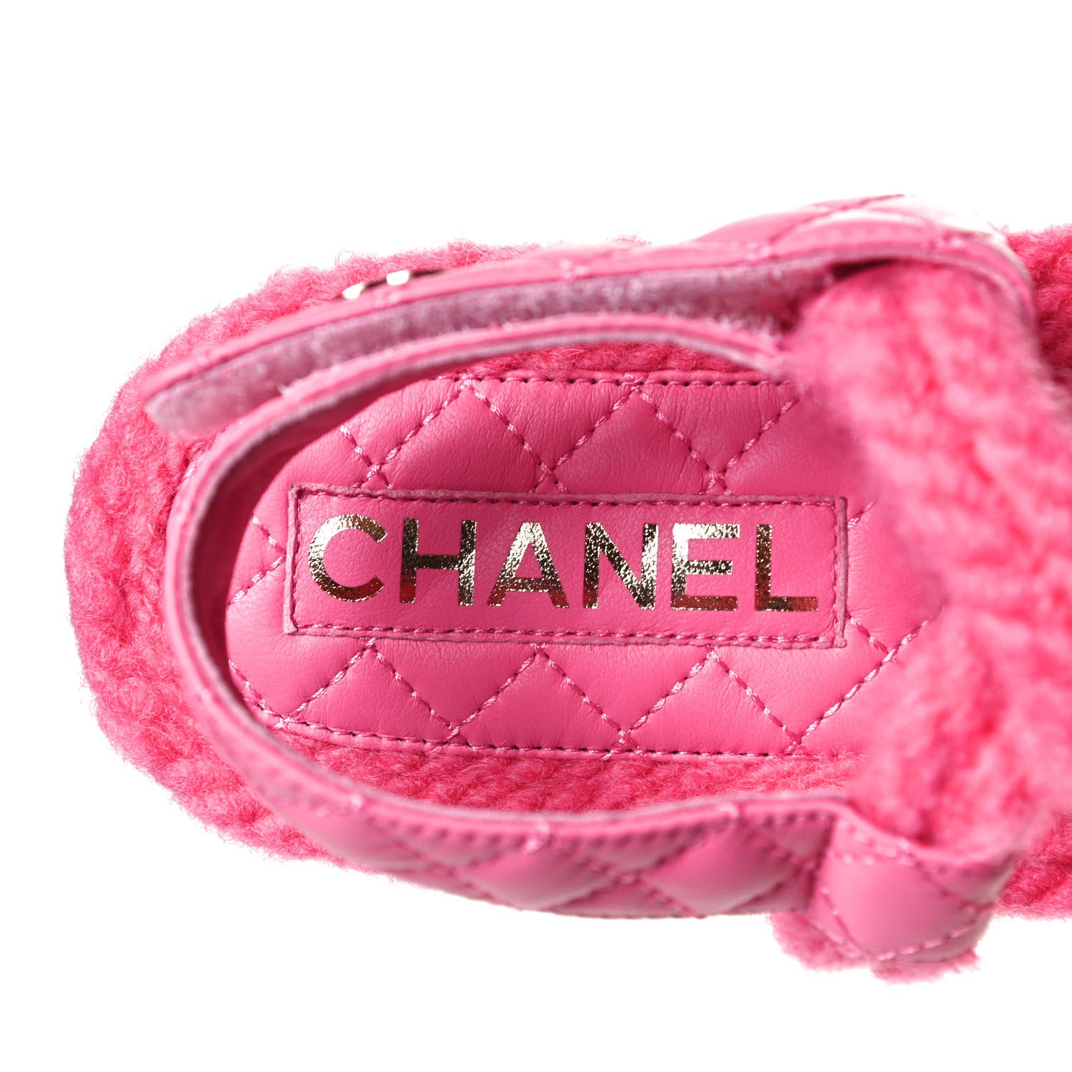 Chanel Cord Lambskin Quilted Logo Sandals 37 Pink 9 of 11