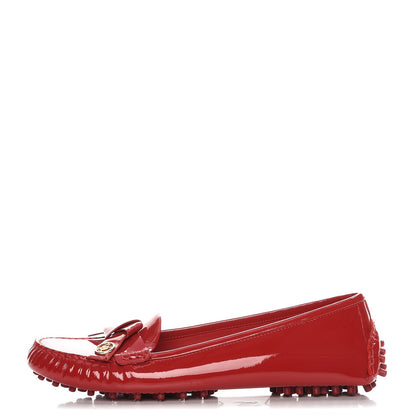 Louis Vuitton Patent Calfskin Parklane Flat Loafer 37 Rouge 1 of 8