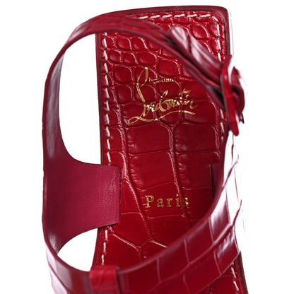 Christian Louboutin Calfskin Alligator Embossed Cubongo Flat Sandals 39.5 Persan 7 of 9