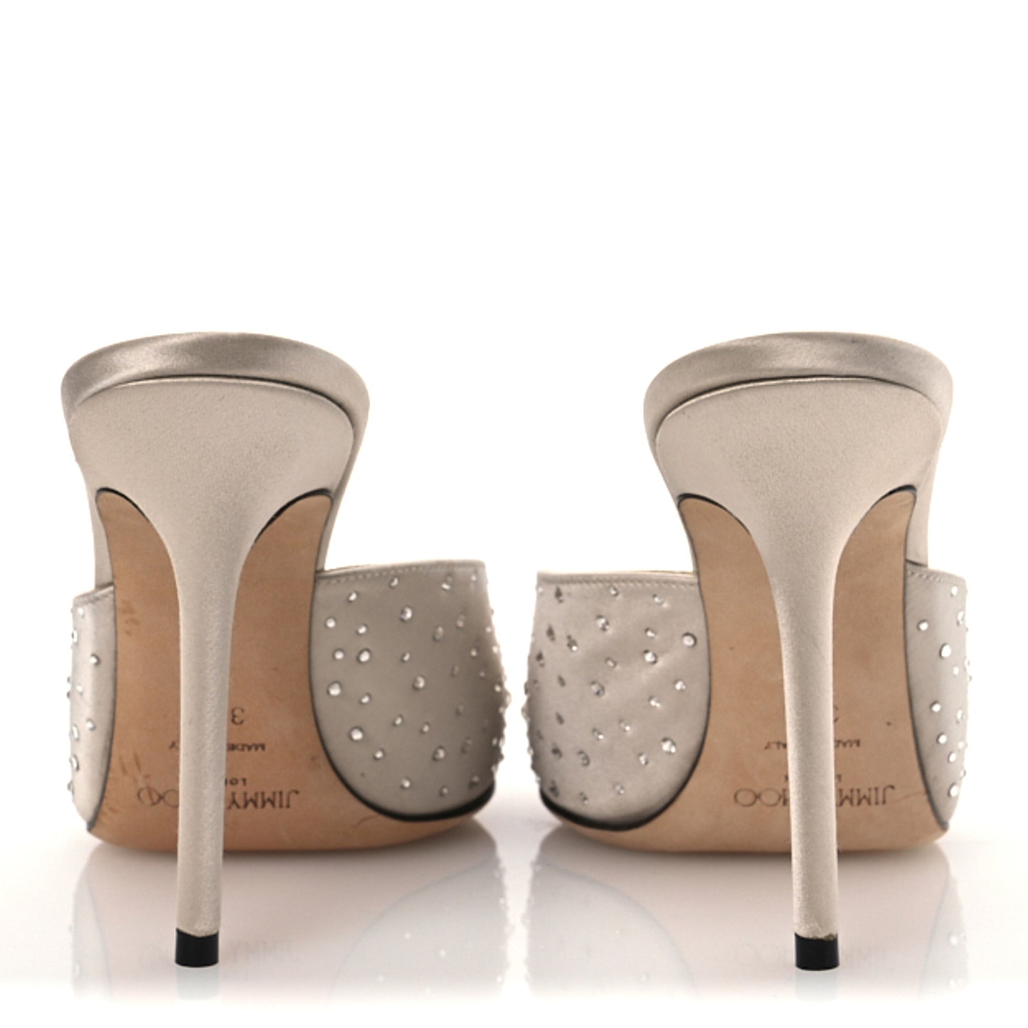 Satin Crystal Embellished Rav 100 Mules 39.5 Ballet Pink