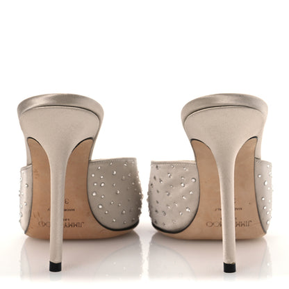 Jimmy Choo Satin Crystal Embellished Rav 100 Mules 39.5 Ballet Pink 11 of 22