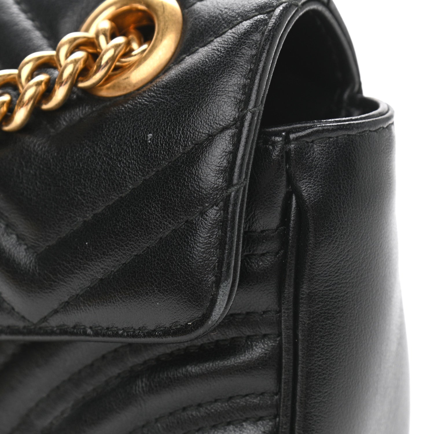 Gucci Calfskin Matelasse Mini GG Marmont Shoulder Bag Black 12 of 12