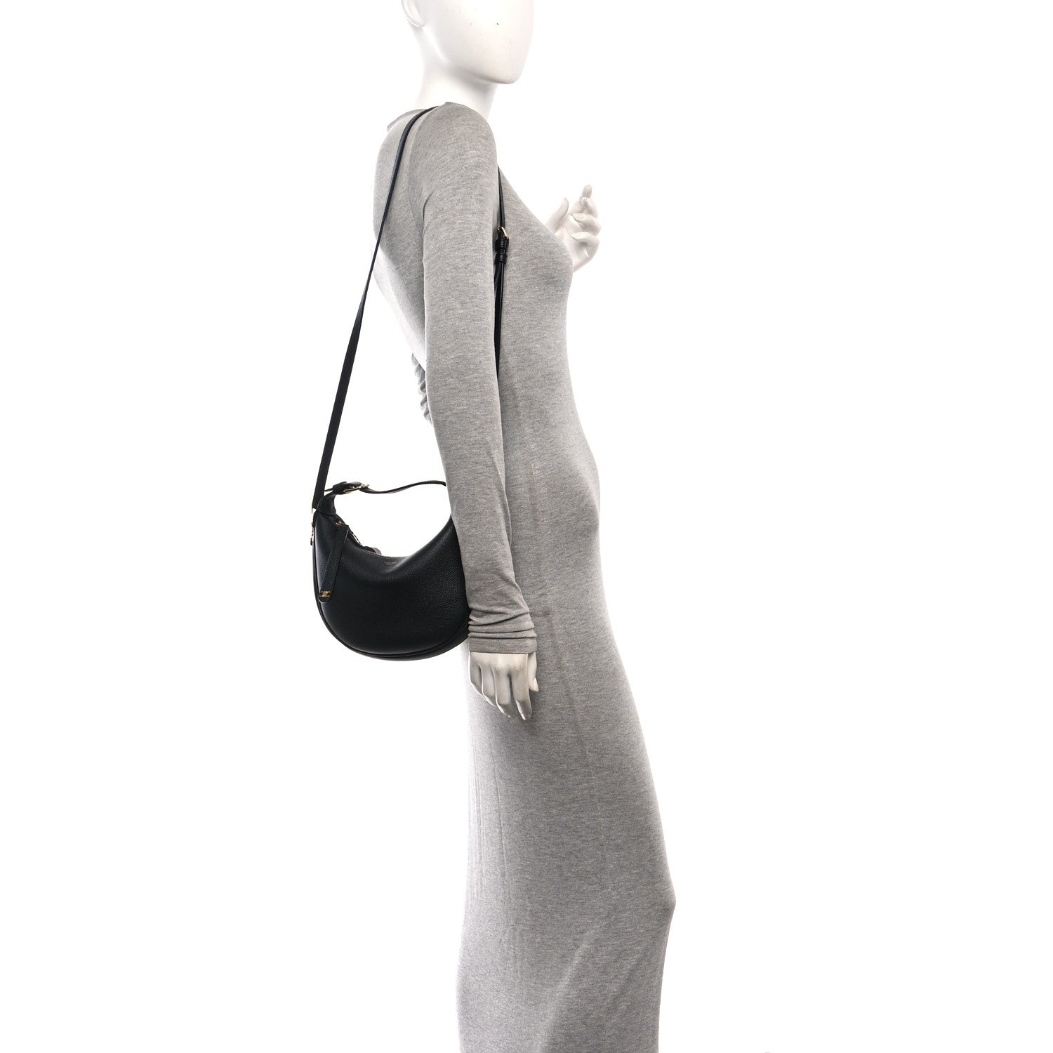 Celine Supple Grained Calfskin Teen Lulu Shoulder Bag Black 2 of 11