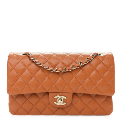 Chanel Caviar Quilted Medium Double Flap Light Brown 1 of 9
